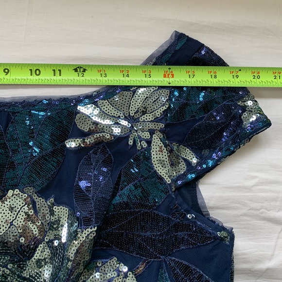 Marchesa Notte NWT Sequined Cocktail Dress Length Gown cutwork Midi 14 - Picture 12 of 15